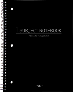 NOTEBOOK 10.5x8 70SH 1 SUB BLACK