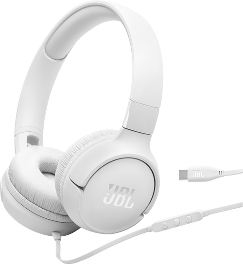 JBL Tune 520C USB-C Wired Earbuds, White - ONLINE ONLY