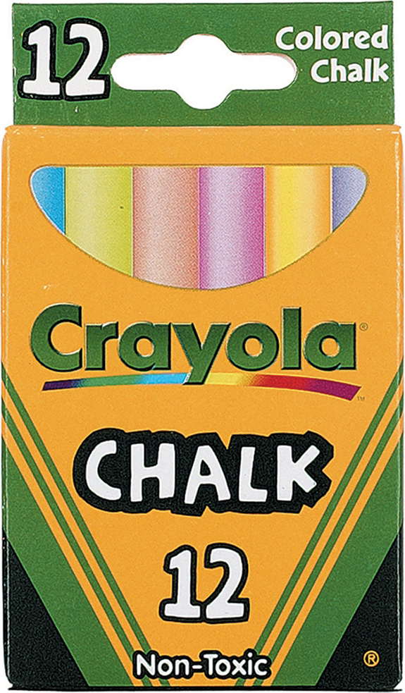 CHALK STICKS ASSORTED COLORS 12 COUNT