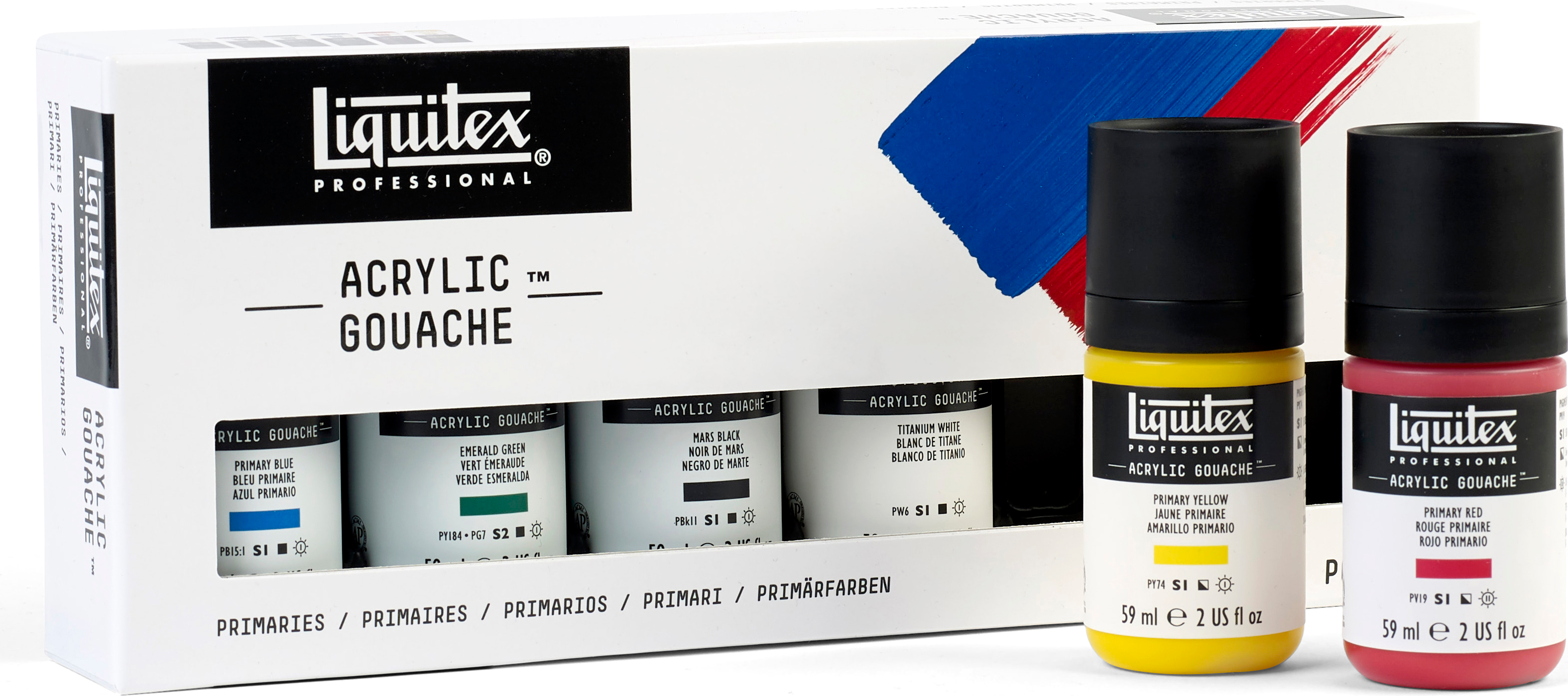 ACRYLIC GOUACHE SET 59ML 6 COLOR PRIMARIES