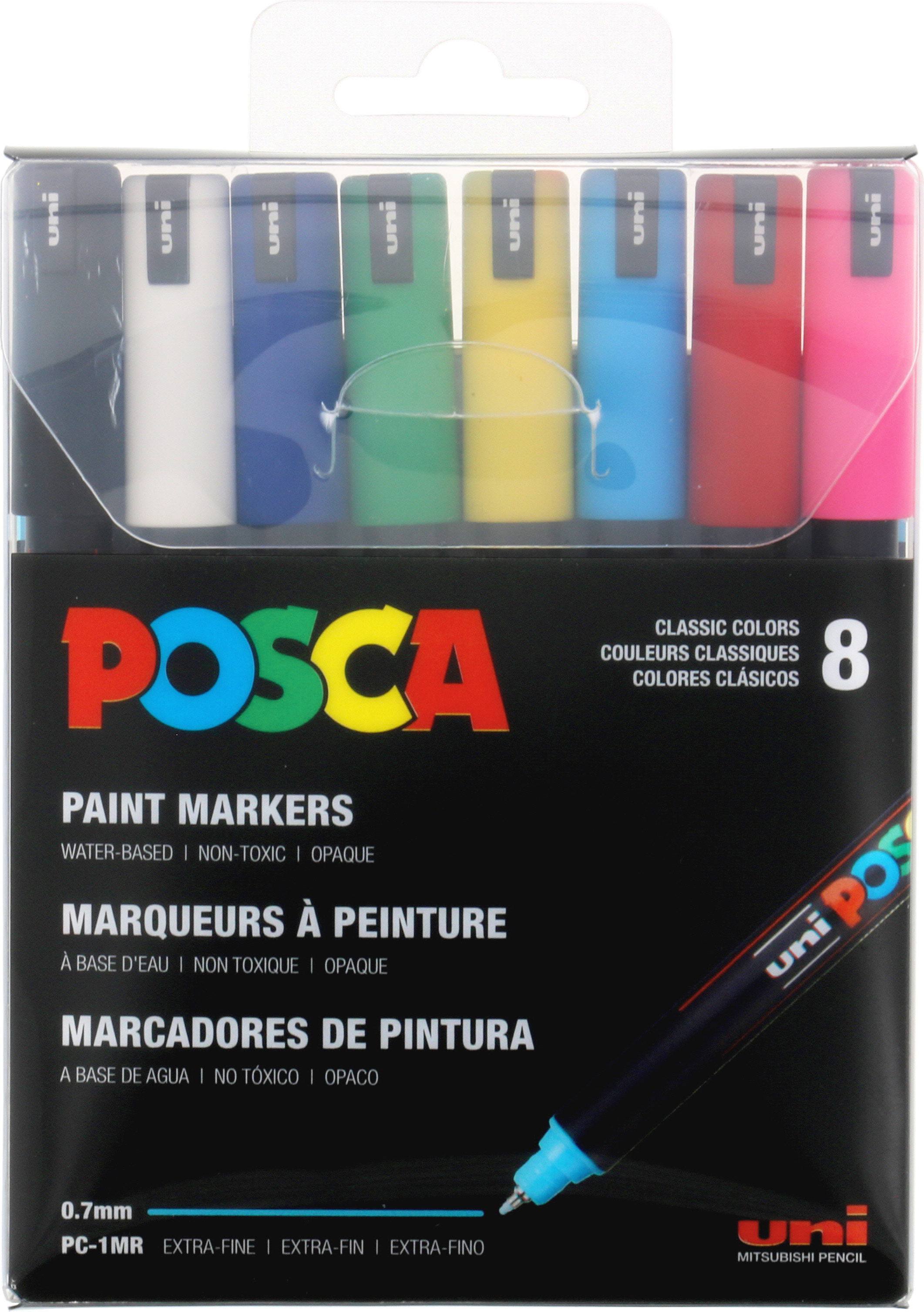 POSCA MARKER SET FINE POINT 8-COLORS