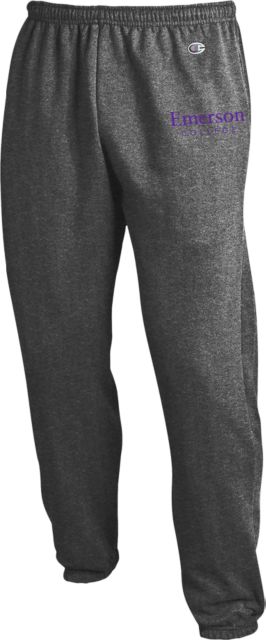 Emerson Champion Granite Banded Bottom Sweatpants Emerson College Wordmark - ONLINE ONLY