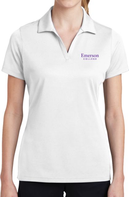 Emerson Womens Dry Mesh Polo Emerson College Wordmark - ONLINE ONLY