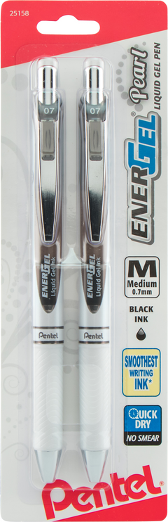 ENERGEL PEARL .7MM BLACK 2 PK